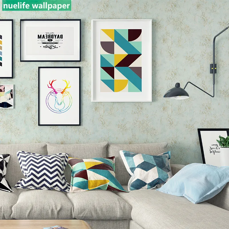 

American wallpaper light green garden flower pattern non-woven wallpaper bedroom study living room sofa TV background wall paper