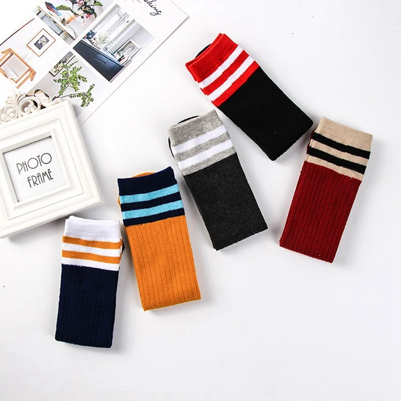 

Kids Cotton Socks Knee High Stockings For 3-8 Year Olds, 5 PAIR
