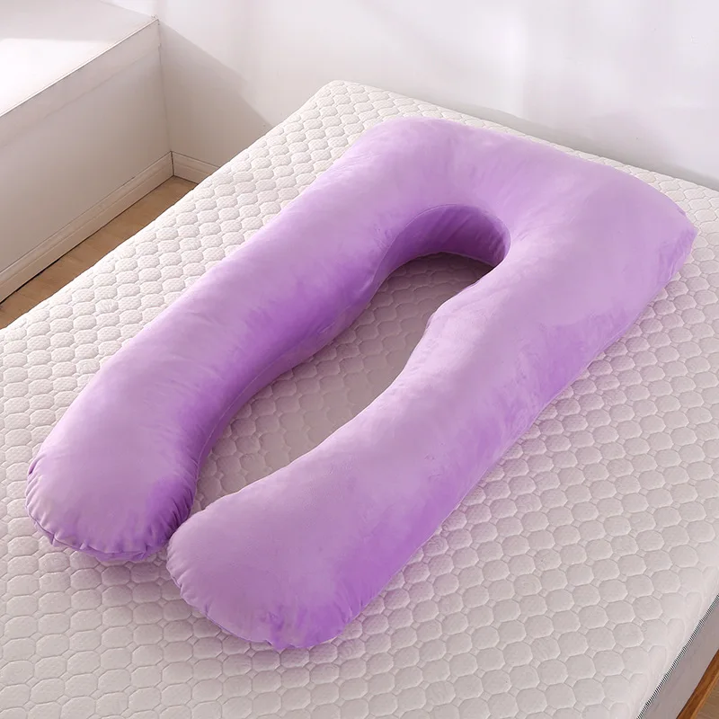 Для беременных женщин подушки для мам u-образные постельные принадлежности боковые шпалы хлопок коврик для беременности - Цвет: Purple
