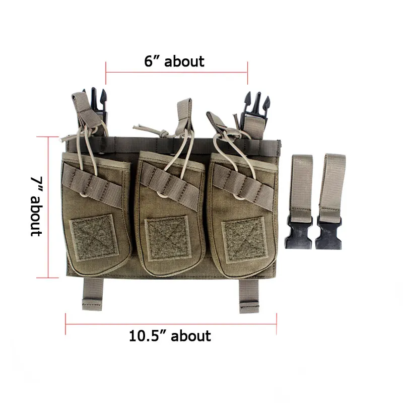 Тактический тройной АК подсумок для журналов на открытом воздухе Военная патронная пачка держатель сумки карманный самосвал охотничья сумка 10," x7" x" дюймов