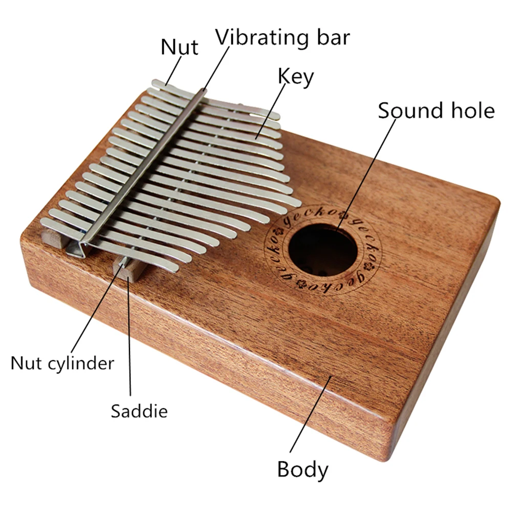 FLGT-17 Key K17M Kalimba 17 African Thumb Piano Finger Percussion Keyboard Music Instruments Kids Marimba Wood |