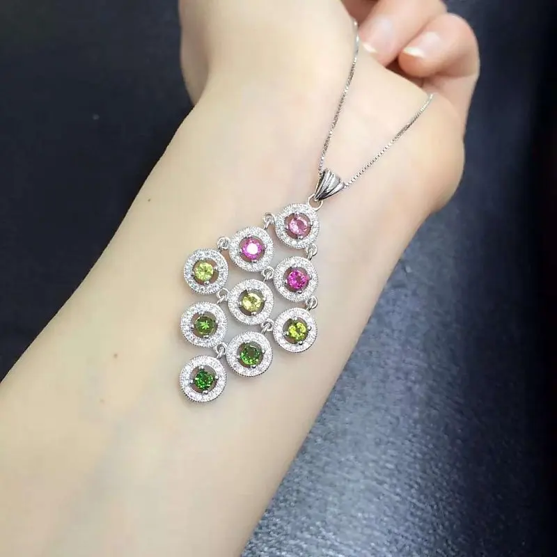 

2017 Collares Qi Xuan_Tourmaline Stone Fashion Pendant Necklaces_Real Necklaces_Quality Guaranteed_Manufacturer Directly Sale