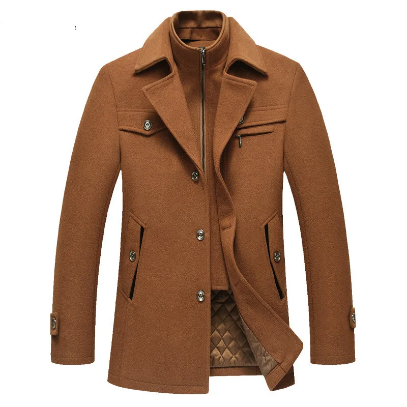 Goede BOLUBAO Mannen Winter Wollen Jas mannen Nieuwe Hoge Kwaliteit Effen Kleur Eenvoudige Blends Wollen Pea Coat Mannelijke Trenchcoat casual Overjas