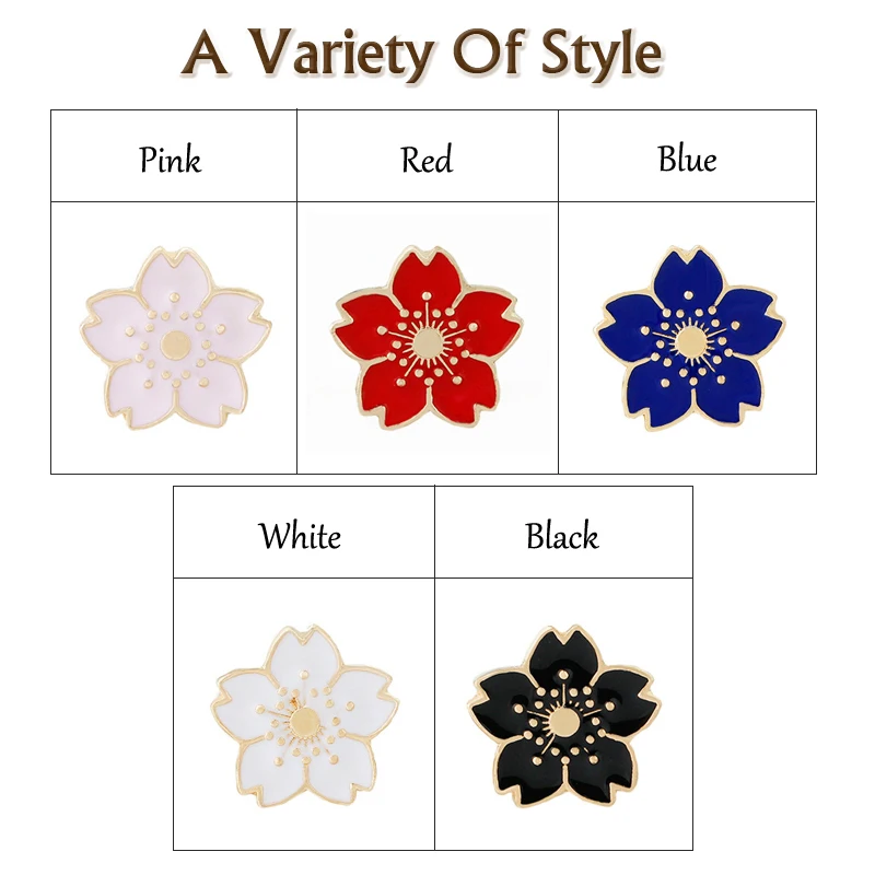 Мультфильм 5 цветов мини вишня цветок брошь простой стиль эмаль булавка броши джинсовые куртки нагрудные значки на кнопке модные ювелирные изделия