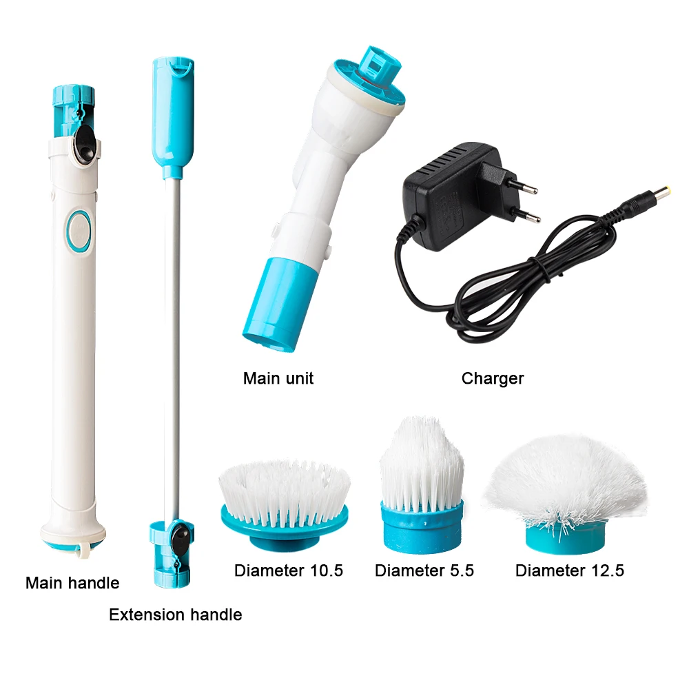 

Long Handle Cleaner Scrubber Bathroom Kitchen Cleaning Tools Electric Turbo Scrub Cleaning Brush Wireless Charging Adjustable