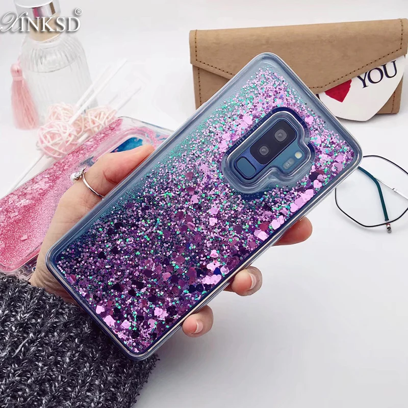 

for Samsung Galaxy S9 case Back cover Bling Glitter Dynamic Quicksand Liquid Case for samsung S9 plus cover Galaxy S9 coque