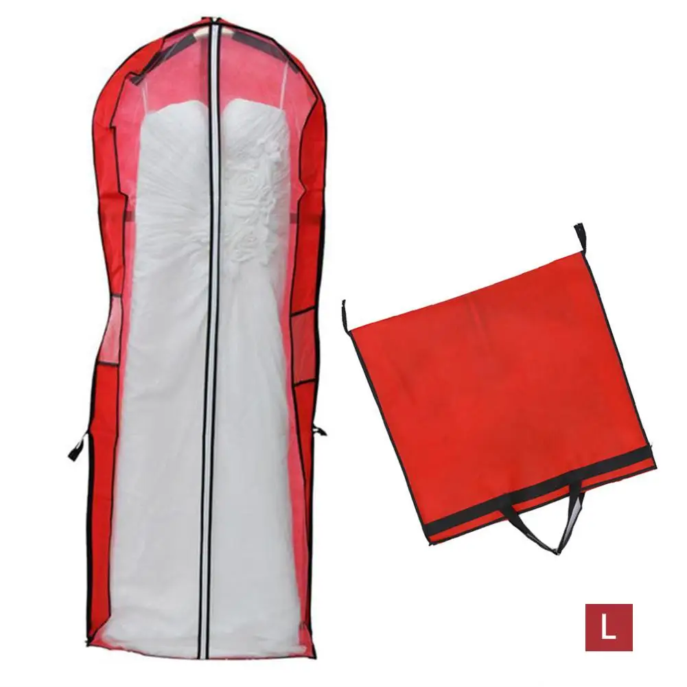 Складная сумка для хранения, чехол для домашнего платья, одежды, костюма, чехол для свадебного платья, Пылезащитная сумка - Color: Red