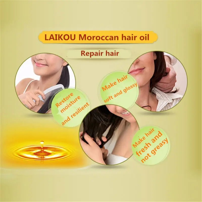 Brand Hair Care Moroccan Pure Argan Oil Hair Essential Oil Repair 60ml Multi-functional Hair Scalp Treatments For Dry Hair Types