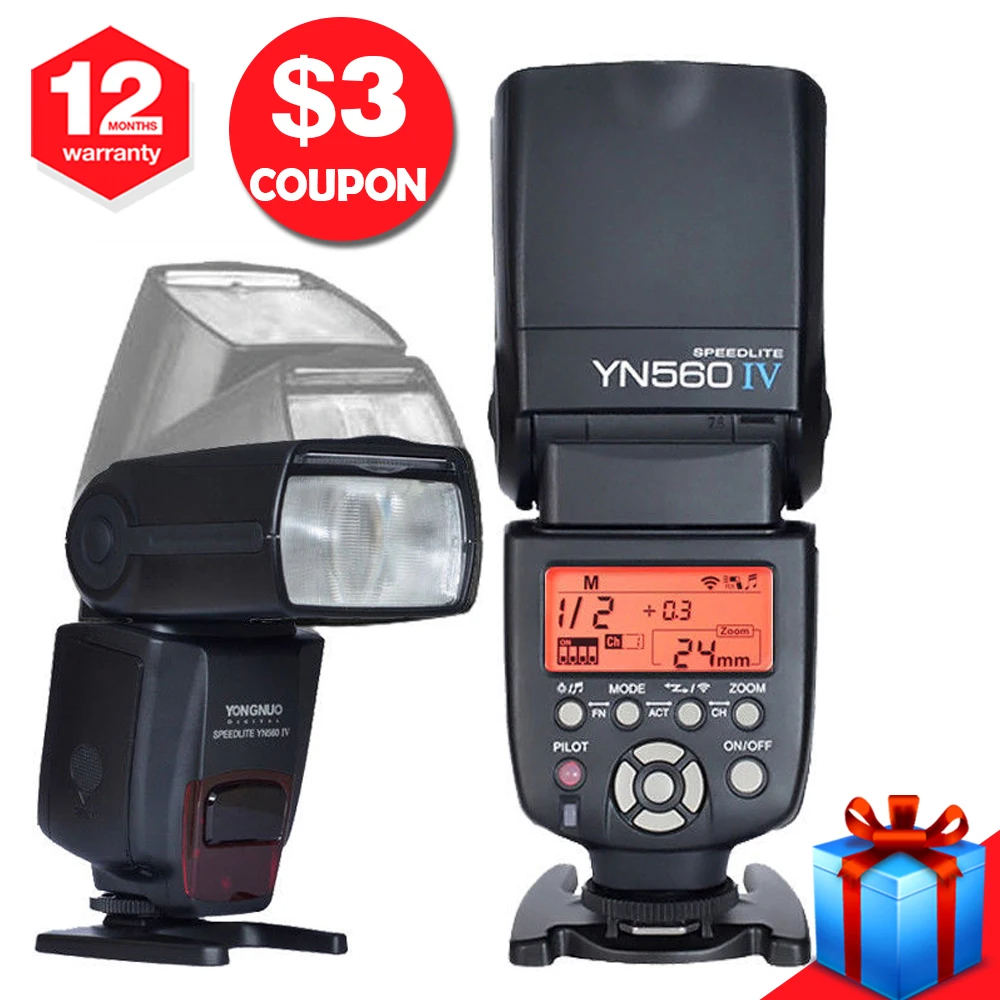 

Yongnuo YN560IV YN560 IV YN-560IV Universal Wireless Master Slave Flash Speedlite for Canon Nikon Pentax Olympus DSLR Camera