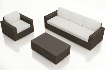 

New Product Aluminium Frame Rattan 3 Piece Wicker Sofa Set