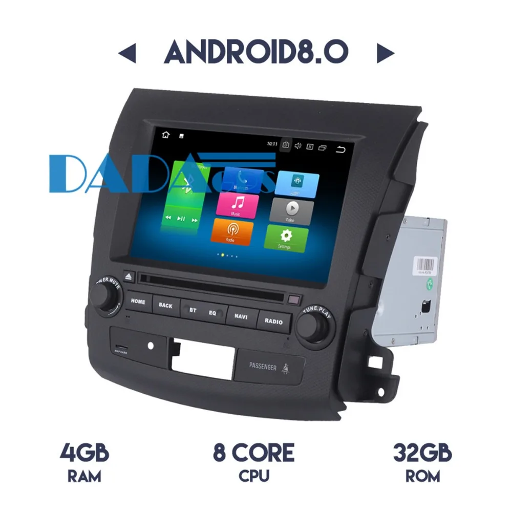 Best 2DIN Android 8.0 7.1 Car DVD Player GPS Navi For Mitsubishi Outlander 2006-2012 for Peugeot 4007 Radio Audio Stereo Multimedia 1
