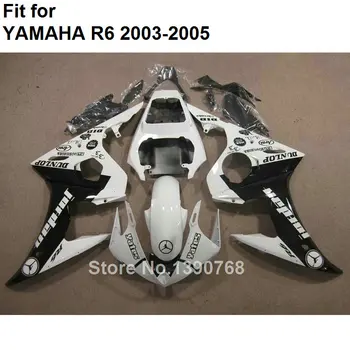 

Free Customize ABS Plastic Fairing Kit For YAMAHA YZF R6 2003 2004 2005 White Black Motorcycle Fairings Set R6 03 04 05 HZ732