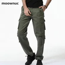 Зимние мужские повседневные брюки карго из хлопка, мужские длинные брюки, утепленные брюки с несколькими карманами, мужская одежда KM065