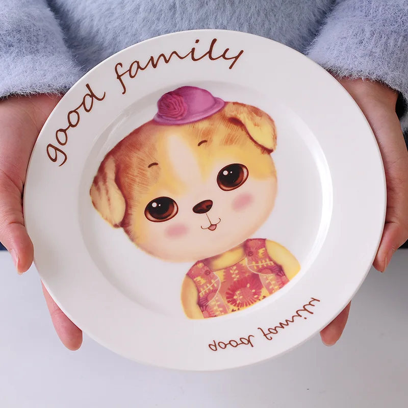 8 дюймов мультфильм творческий ручная роспись керамической посуды печь Отопление пластины керамические детская посуда