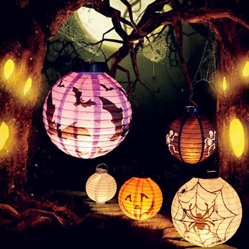 

DIY Halloween Holiday Party Decor Scary LED Paper Pumpkin Hanging Lantern