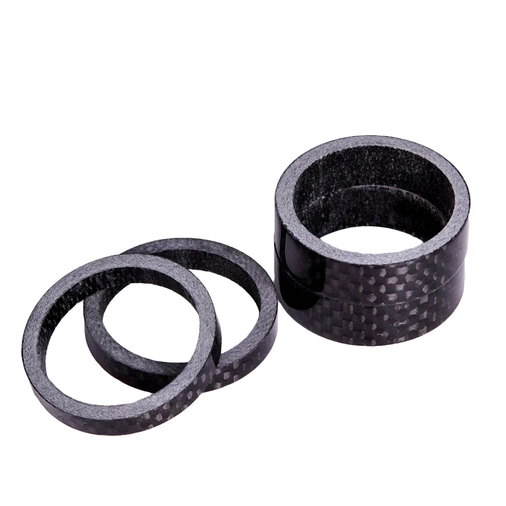 

ZTTO 5pcs Ultra-Light Carbon fiber Bicycle Washer Mountain Road Bike Washers Spacer Gasket Fork Headset Parts 5mm 10mm