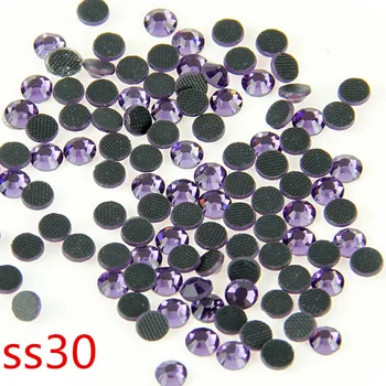 

Hot ! 40 Gross Violet SS30 Crystal Glass DMC Hot-Fix Stone Trimming Irone Strass Rhinestones For Wedding Dress DIY