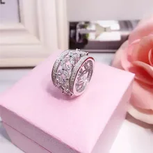 Diseñador de Moda 925 Joyas de Plata 3A Cubic Zirconia Anillo Del Partido