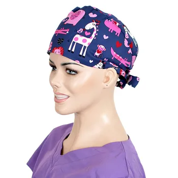 

Giraffe Surgical Caps Scrub Cap Nursing Work Hat for Women and Men Doctor Dentist Head Accessories 100% Cotton Medical Nurse Hat
