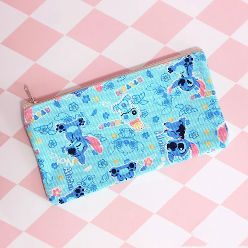 

1 Pcs Cartoon Stitch Sesame Street Anpanman Rilakkuma Fabric Pencil Case Stationery Storage Organizer Pencil Bags School Supply