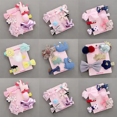 

6Pcs Hairpin Baby Girl Hair Clip Bow Flower Mini Barrettes Star Kids Infant Headwear Accessories