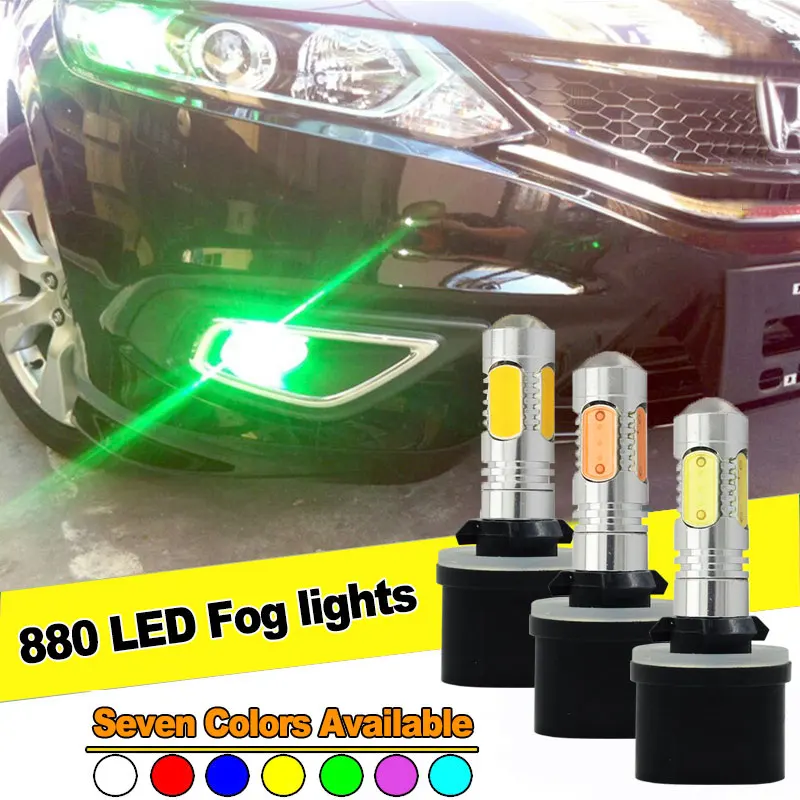KAMMURI Multi Color RGB Car Fog Lights 880 881 890 COB LED Bulbs for