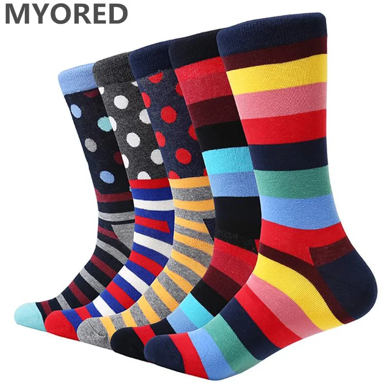 Aliexpress.com : Buy MYORED 5 pair/lot men's colorful socks cotton ...