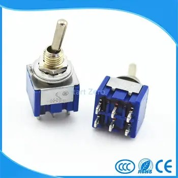 

10Pcs 6 Pin 3 Position ON-OFF-ON DPDT Mini Latching Toggle Switch AC 125V/6A 250V/3A