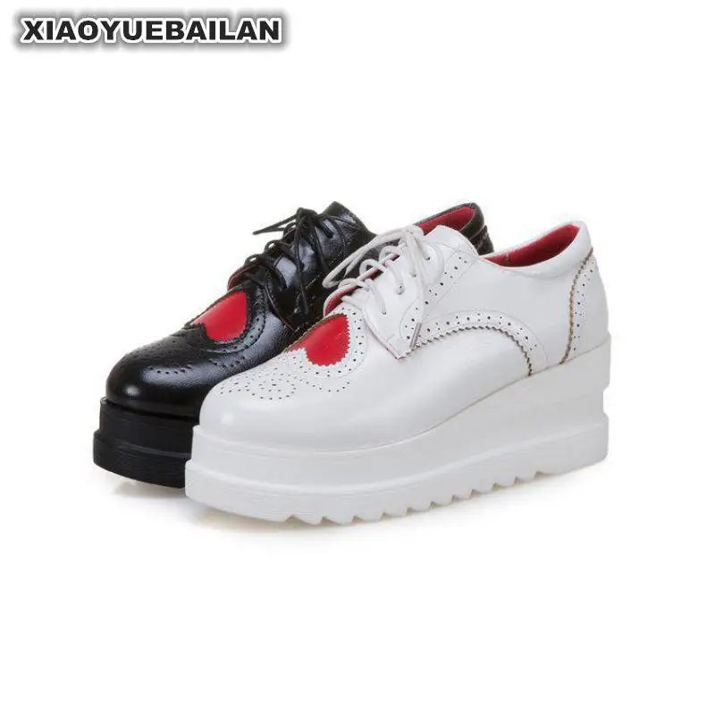 

Autumn new style thick bottom pine cake shoes with white a variety of low help students leisure single shoe wom