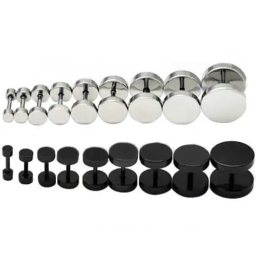 

1 Pair Men's Barbell Punk Gothic Stainless Steel Ear Studs Fashion Earrings Gift