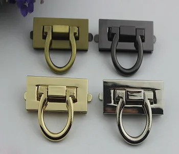 

6pcs/lot luggage hardware accessories Gold die-cast twist lock Mortise lock square lock handbag lock hardware accessories