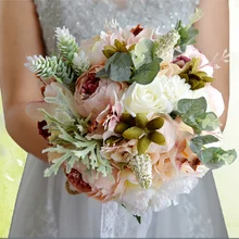 Европейская мода натуральный искусственный цветок букет сельской местности Robe De Mariage свадебный ручной Букет дизайн