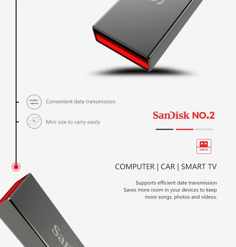 Sandisk USB 2,0 мини Usb флэш-накопитель USB флешка флэш-диск 16 ГБ 32 ГБ 64 ГБ Бесплатный Шнур Z71 металлический дешевый