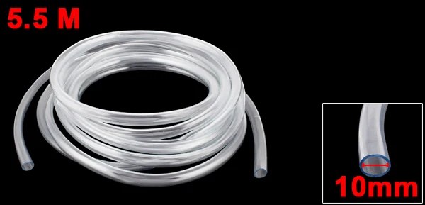 18FT 10mm Inner Dia Clear Plastic PVC Hose Pipe Tube for Tank Air Pump