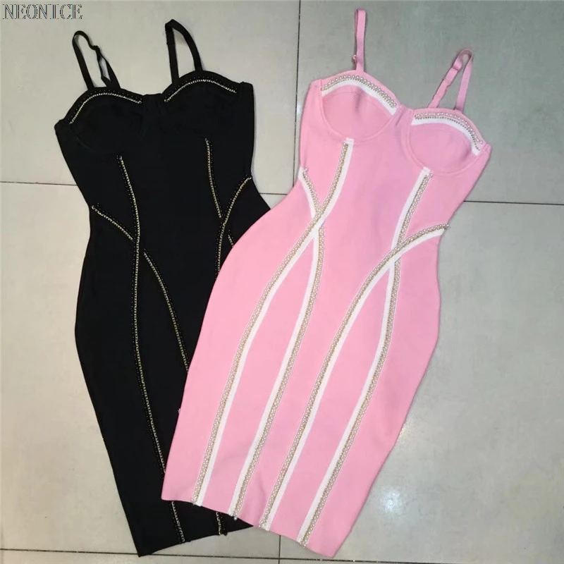 

2018 new woman Elastic bandage dress tight nightclub socialite birthday party fashion sexy package hip leisure beaded fringe