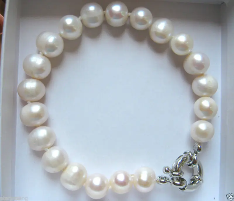 

Wholesale price 16new ^^^^ 8-9mm white freshwater cultured pearl bracelet 7.5 inches