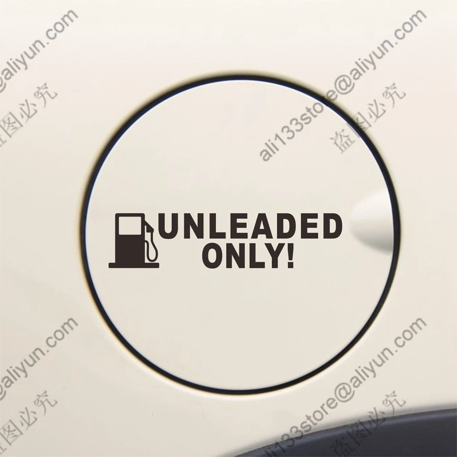 

Unleaded only! Fuel Gas Gasoline Cover Cap Tank Car Truck Vinyl Decal Sticker 12cm long funny style pick your color!