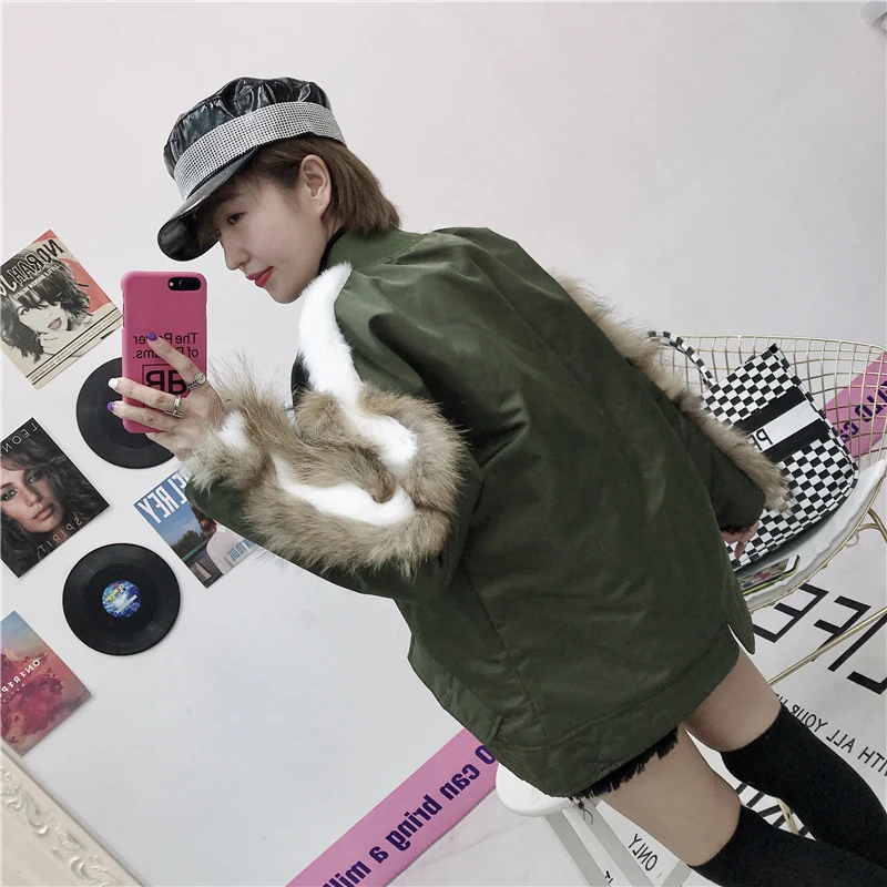 Superaen Chaude Zipper Vêtements 2018 Veste Europe Femmes Sauvage Nouveau Hiver Épaisse Black green Lâche Casual Pour Mode Coton Femelle 707nxWrv
