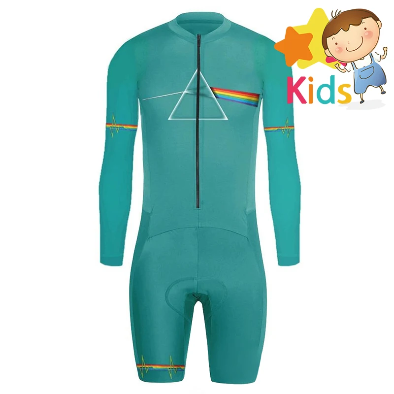 

Children's Pro Team Cycling Skinsuit Long Sleeve Triathlon for Kids Trisuit Ropa Ciclismo Maillot Jumpsuit Road Racing Skinsuit