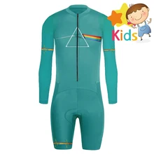 Children's Pro Team Cycling Skinsuit Long Sleeve Triathlon for Kids Trisuit Ropa Ciclismo Maillot Jumpsuit Road Racing Skinsuit