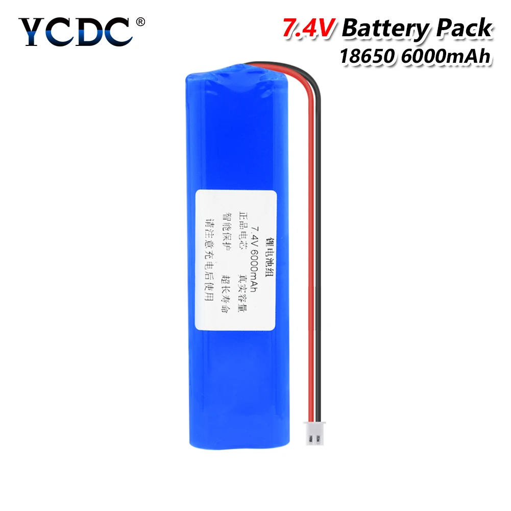 

YCDC 6000mAh 18650 7.4V Li-ion Lithium Batteries DIY Rechargeable Loudspeaker 18650 Battery Packs For Bike Light CCTV Camera