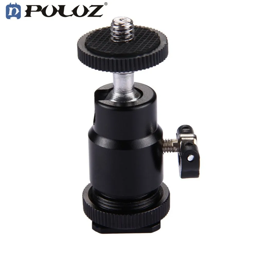 

PULUZ 1/4" Universal Tripod Screw Head 360 Degree Swivel Mini Ball Head Hot Shoe Mount Adapter For DSLR Camera Accessory