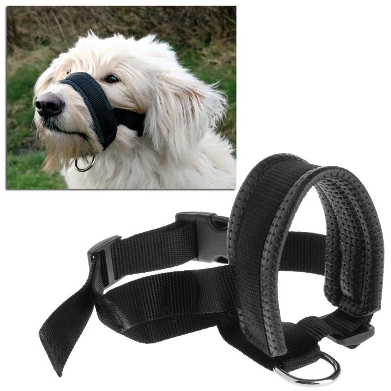 Dog Verstelbare Mond Snuit Gewatteerde Hoofd Kraag Zachte Halter Leiband Anti Bite Trekken Training Voor Hond c42|Kragen| - AliExpress