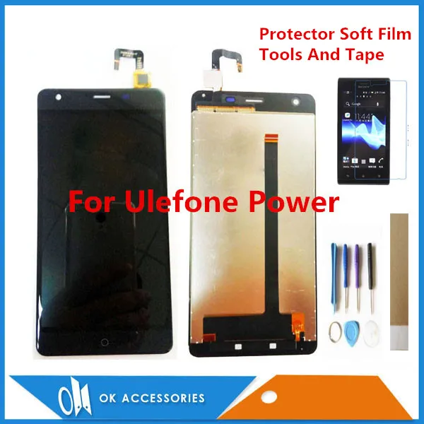 

5.5 Inch For Ulefone Power LCD Display With Touch Screen Digitizer Sensor Black White Color With Frame With Kits