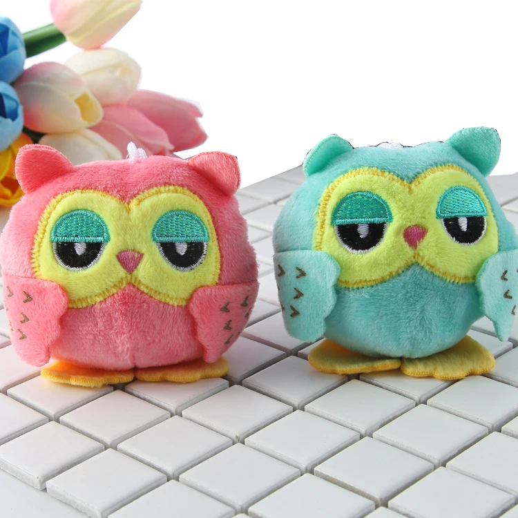 

kawaii 9CM owl plush Keychain Toys soft Plush Stuffed Animal Owl TOY bag Small Pendant Dolls Wedding Party Gift Plush keyring
