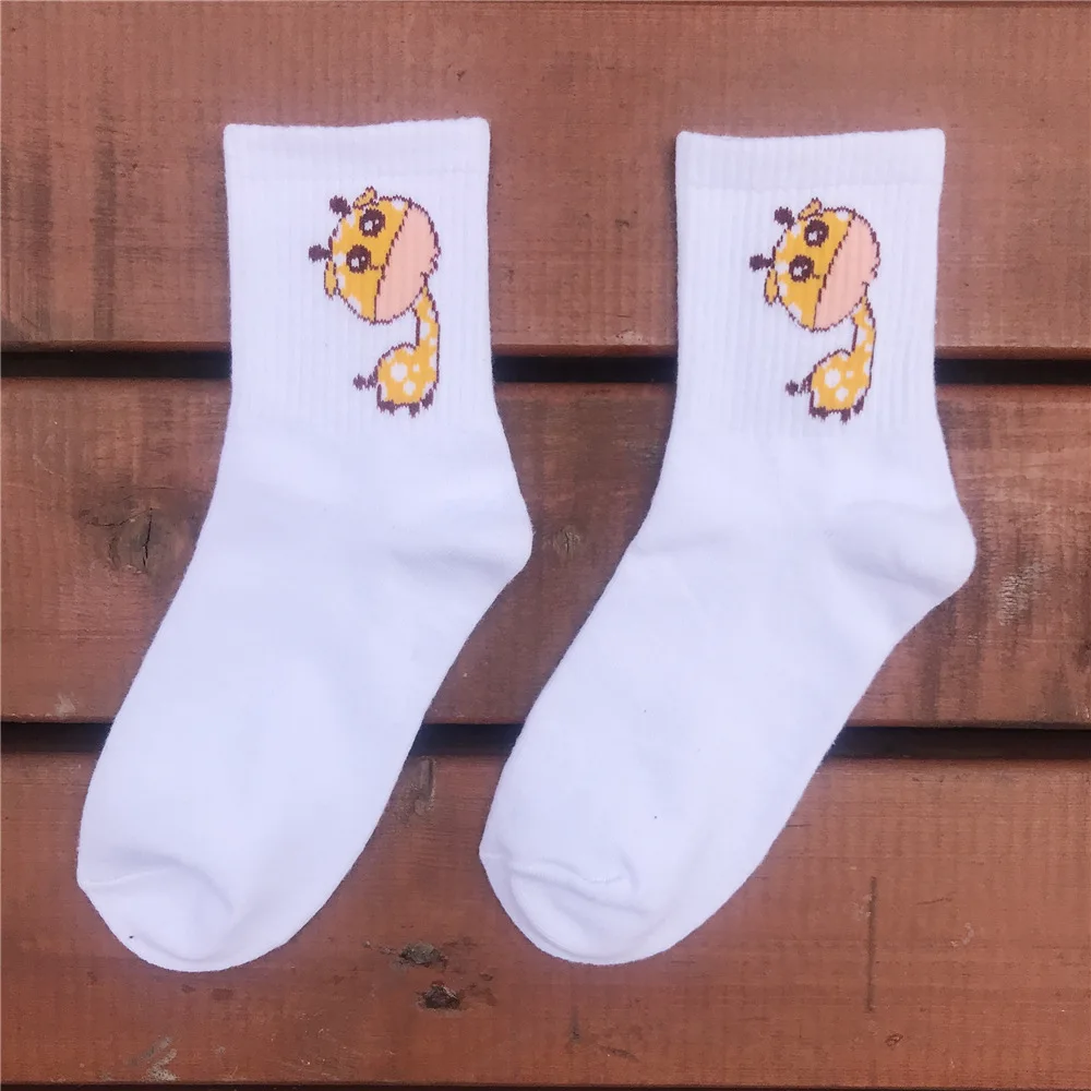 Модные милые женские короткие носки в стиле Харадзюку носки для девочек с изображением динозавра, собаки, кота, кролика забавные женские носки с изображением еды - Цвет: 1