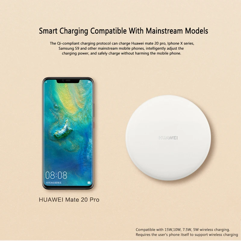 Беспроводное суперзарядное устройство Huawei 15 Вт CP60 27 CP61 SCP Supercharge для Mate30 Mate30Pro P30