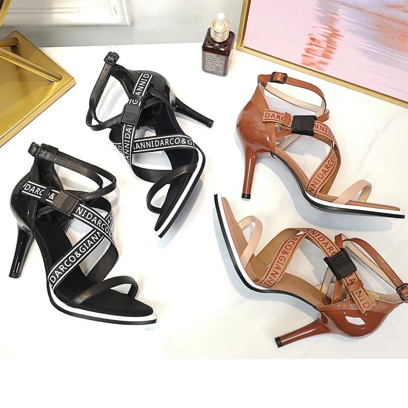 

New 2019 High Quqlity Women Sandals Open Toe Stiletto High Heels Summer Ladies Party Sandal Shoes