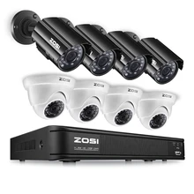 ZOSI 8CH CCTV система 720P HDMI TVI CCTV DVR 4 шт. 1.0MP HD IR ночное видение наружная домашняя камера безопасности Система наблюдения комплект