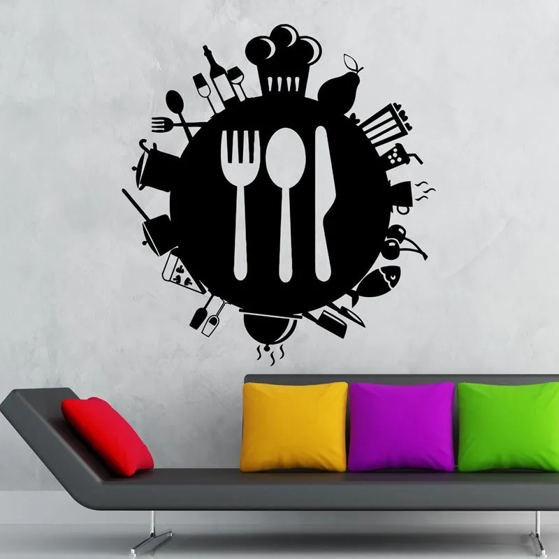 New arrival free shipping Restaurant Sticker Food Decal Poster Vinyl Art Wall Decals home Decor